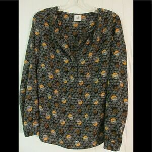 CAbi Solar Eclipse Moon Popover Blouse #3131 sz S